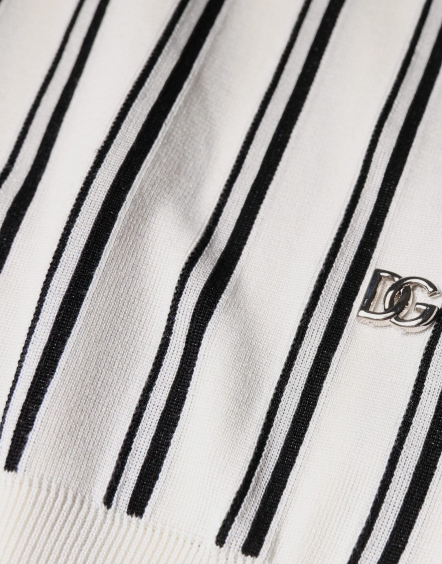 White Black Stripe Polo Short Sleeve T-shirt-Dolce & Gabbana-LabelTerrace.com