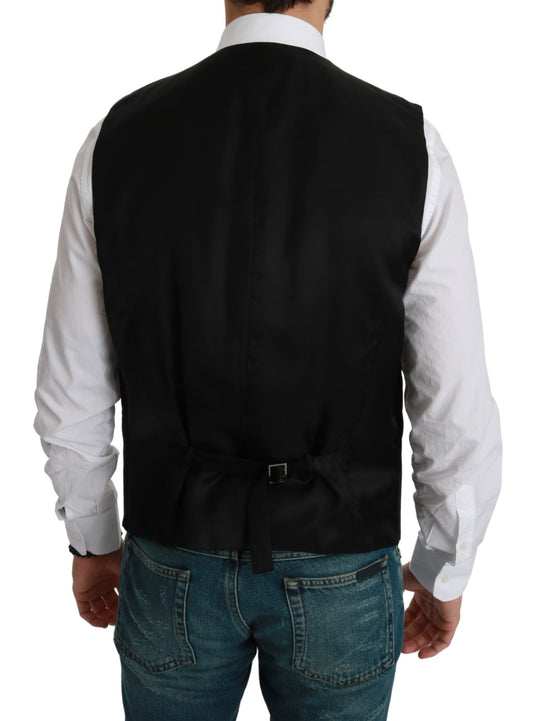White Black Stripes Waistcoat Formal Vest-Dolce & Gabbana-LabelTerrace.com