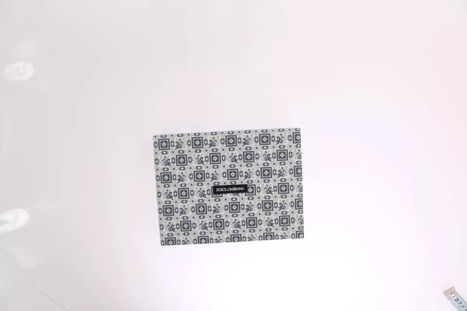 White Blue Silk Bowtie Leather Belt Gift Box Set-Dolce & Gabbana-LabelTerrace.com