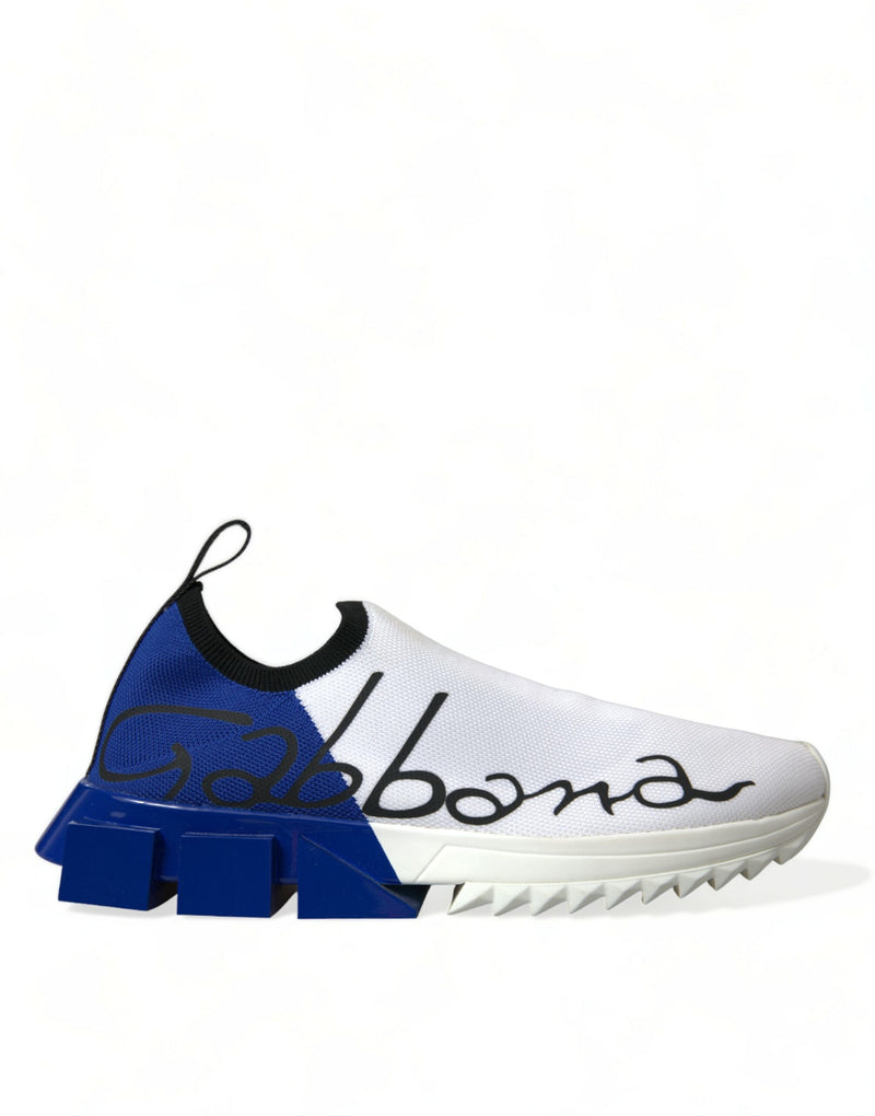 White Blue Sorrento Low Top Men Casual Sneakers Shoes-Dolce & Gabbana-LabelTerrace.com