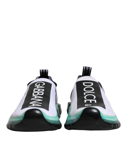 White Blue Sorrento Slip On Sneakers Shoes-Dolce & Gabbana-LabelTerrace.com