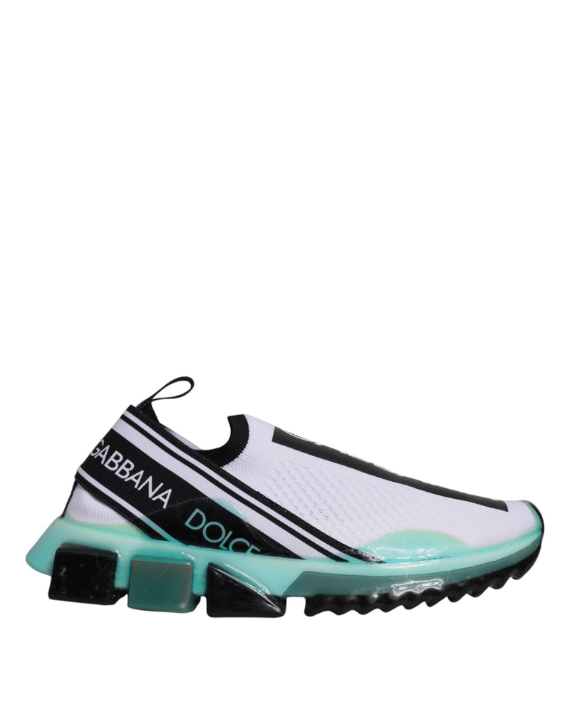 White Blue Sorrento Slip On Sneakers Shoes-Dolce & Gabbana-LabelTerrace.com