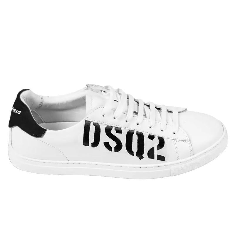White Calfskin Sneaker-Dsquared²-LabelTerrace.com