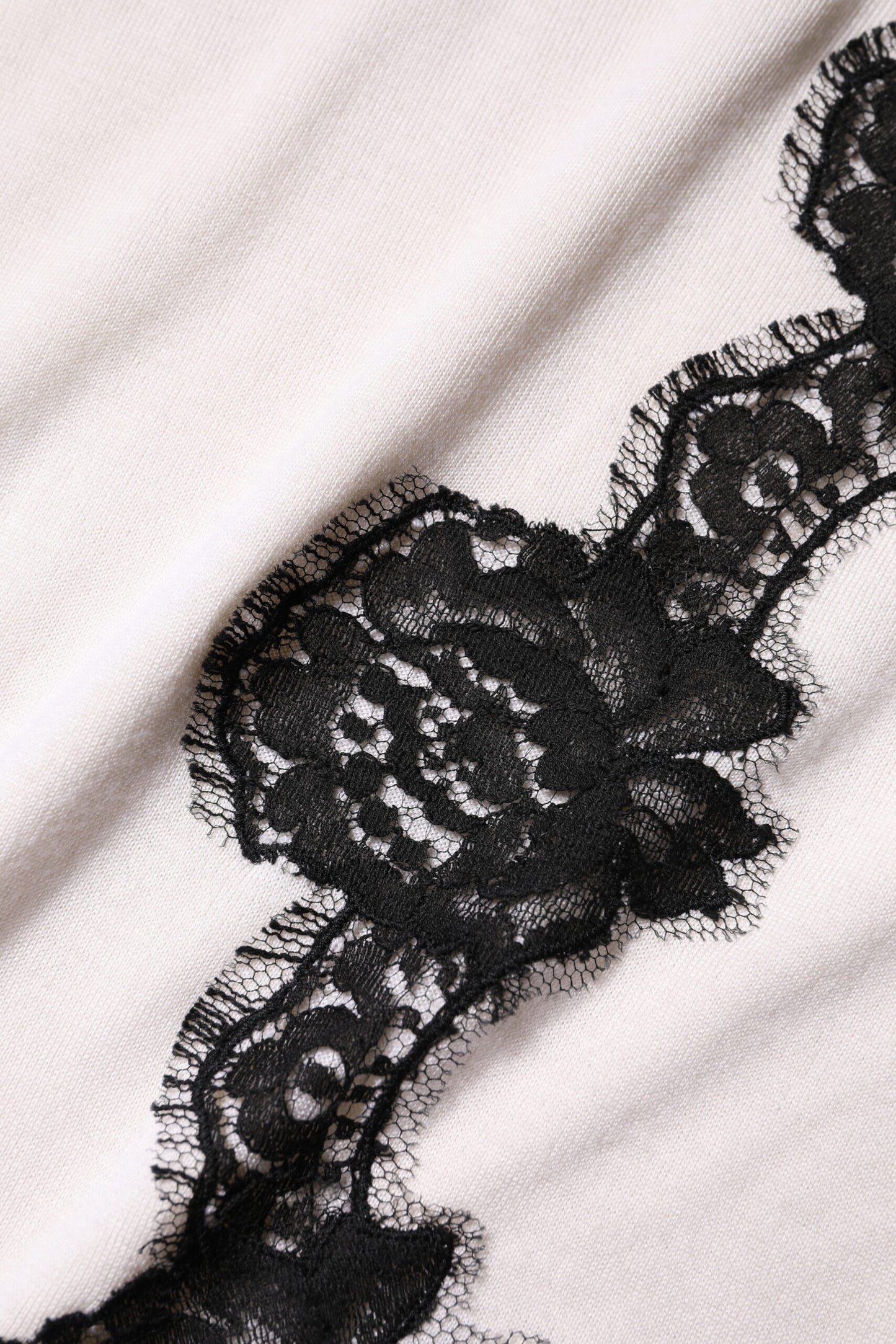 White Cashmere Floral Lace Detailing Tank Top-Dolce & Gabbana-LabelTerrace.com