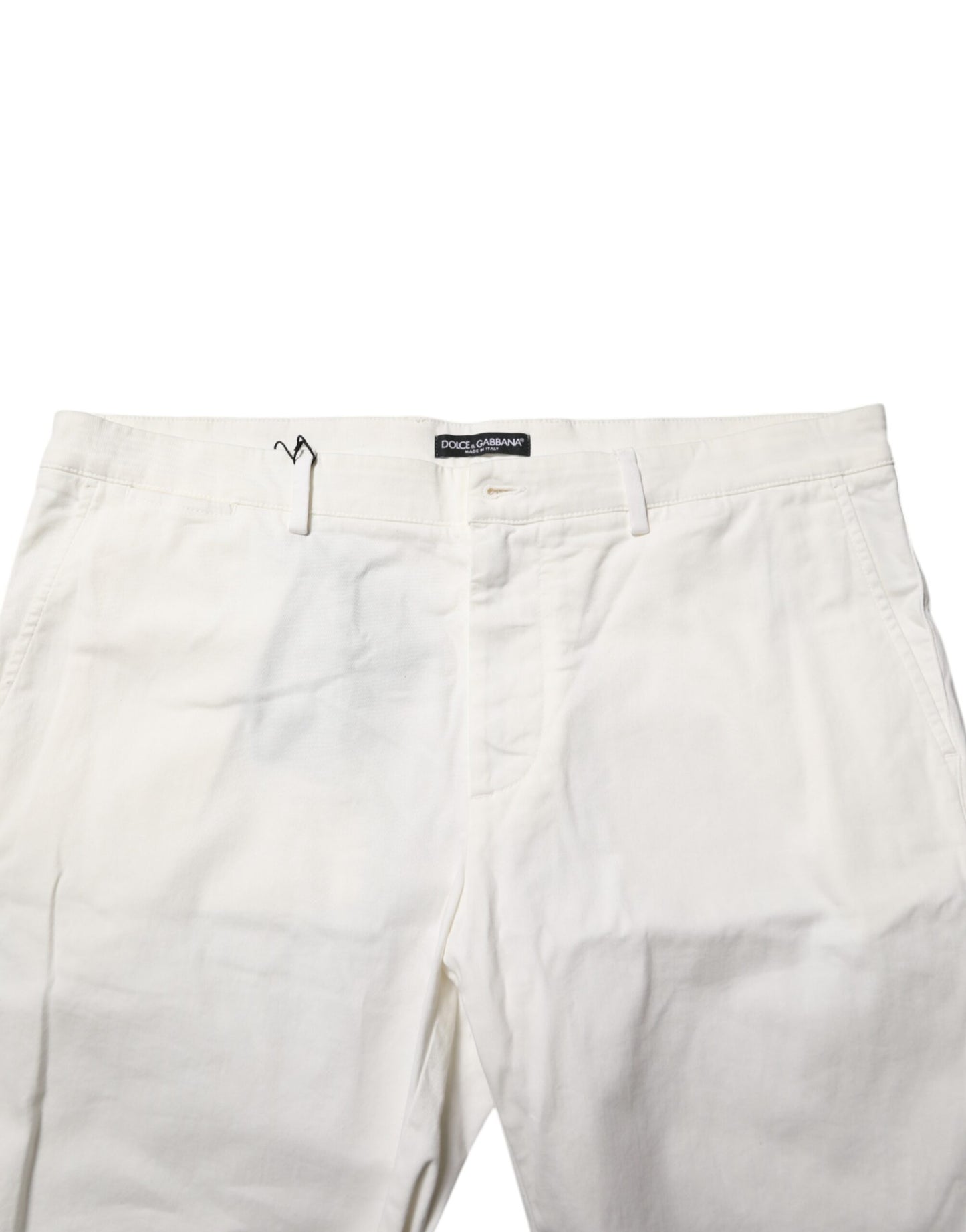 White Chinos Cotton Stretch Men Casual Shorts-Dolce & Gabbana-LabelTerrace.com