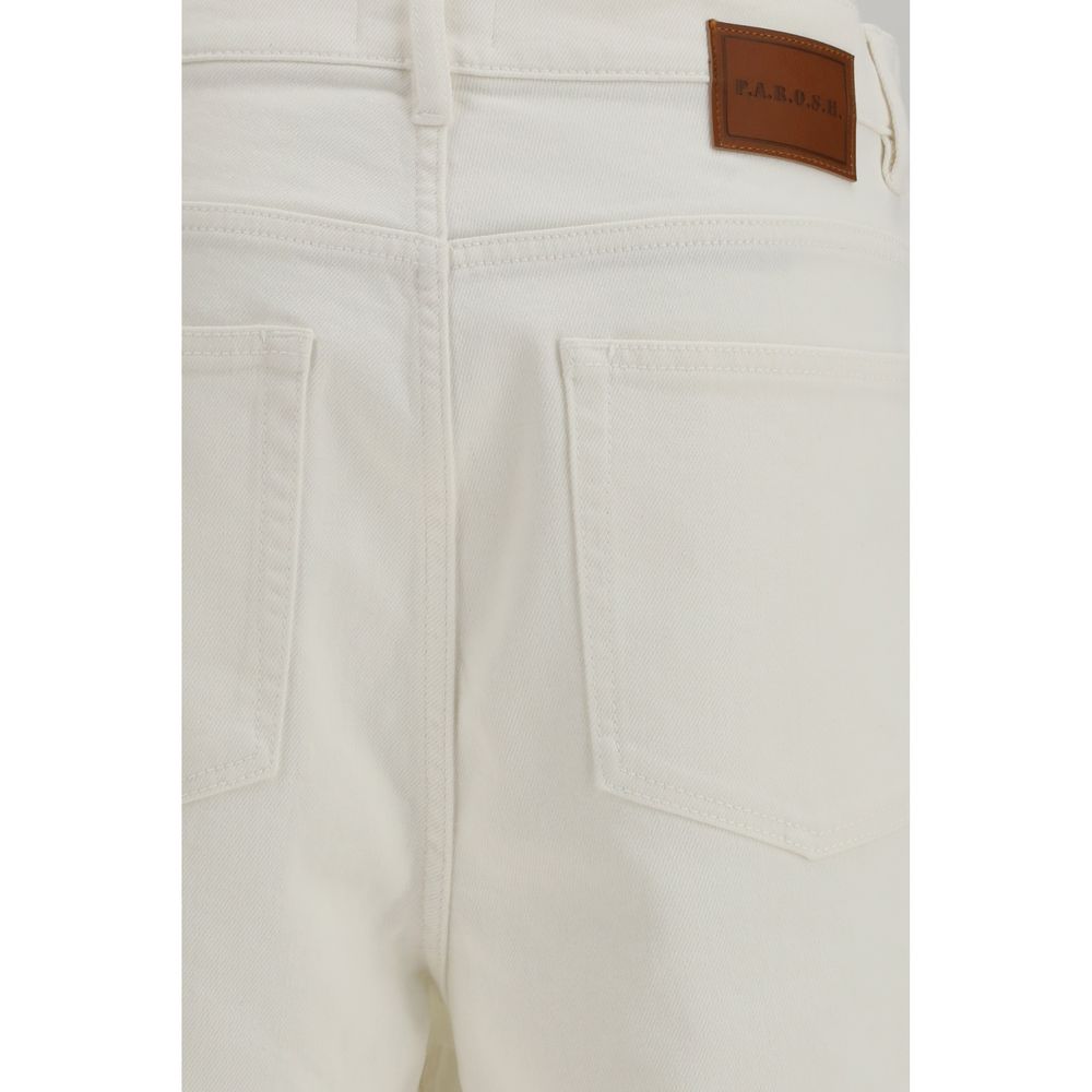 White Cotton Bermuda Shorts