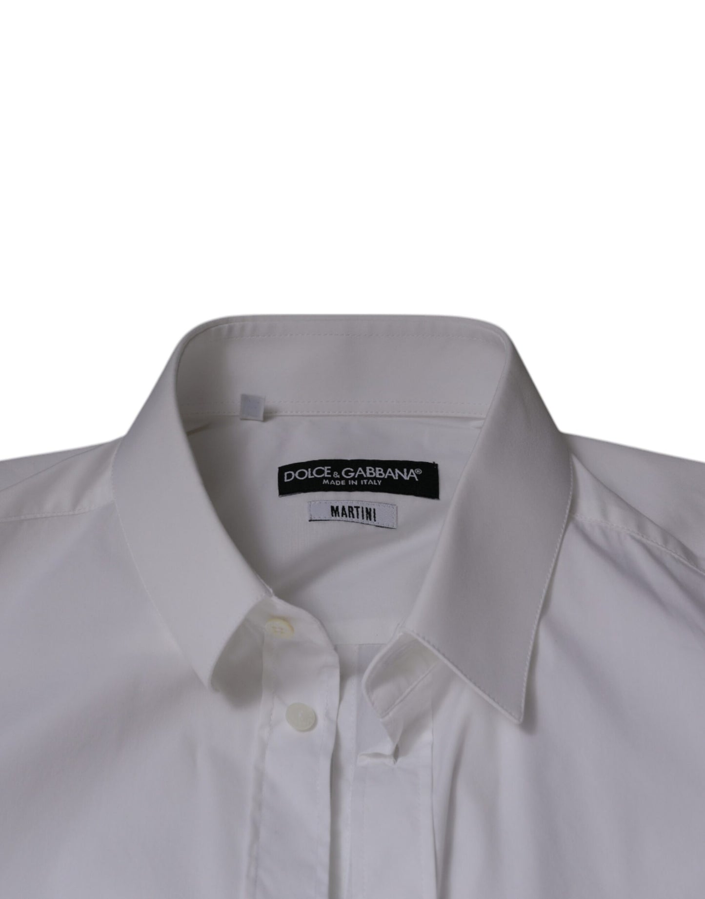 White Cotton Blend Men MARTINI Dress Shirt-Dolce & Gabbana-LabelTerrace.com