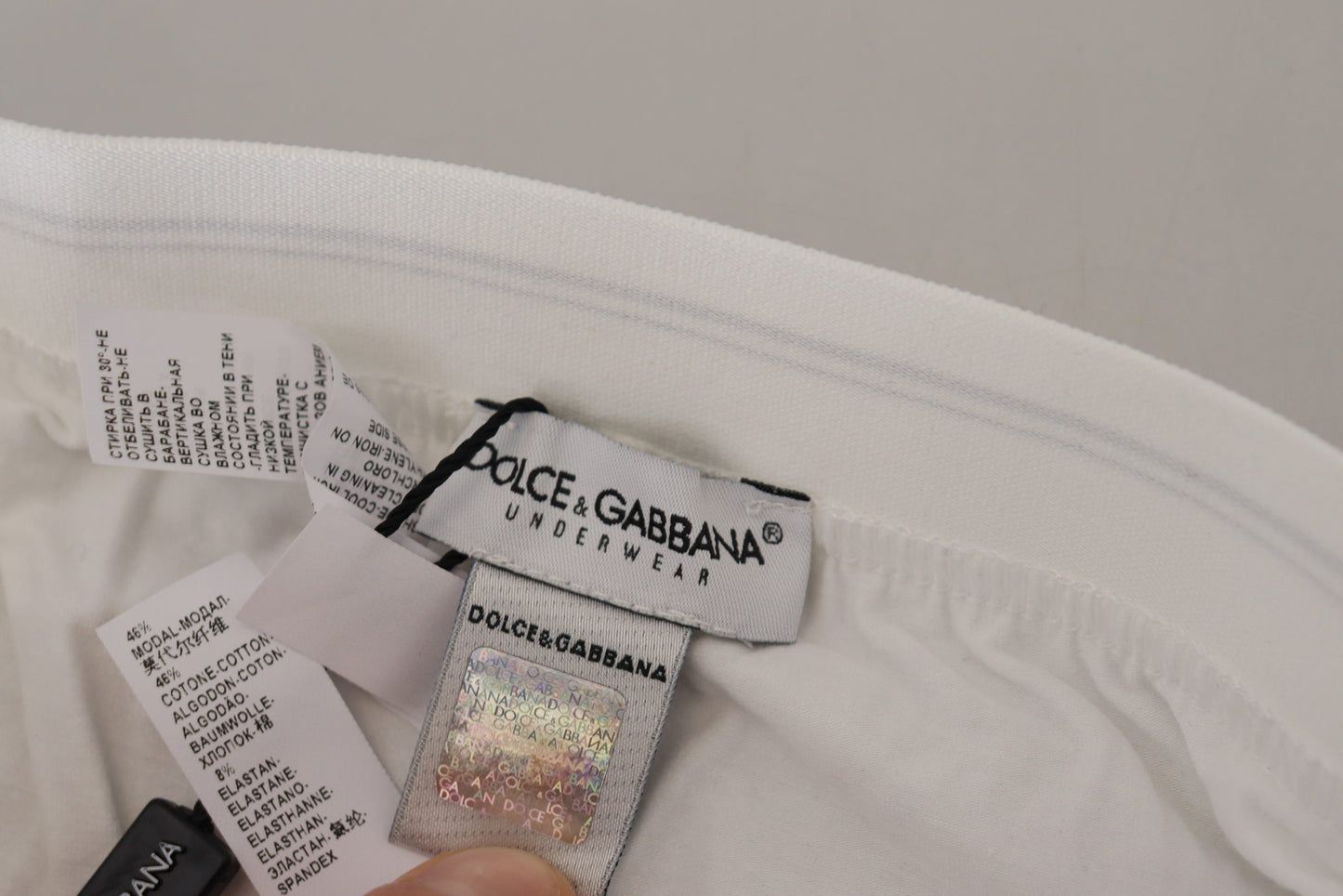 White Cotton Blend Regular Boxer Underwear-Dolce & Gabbana-LabelTerrace.com