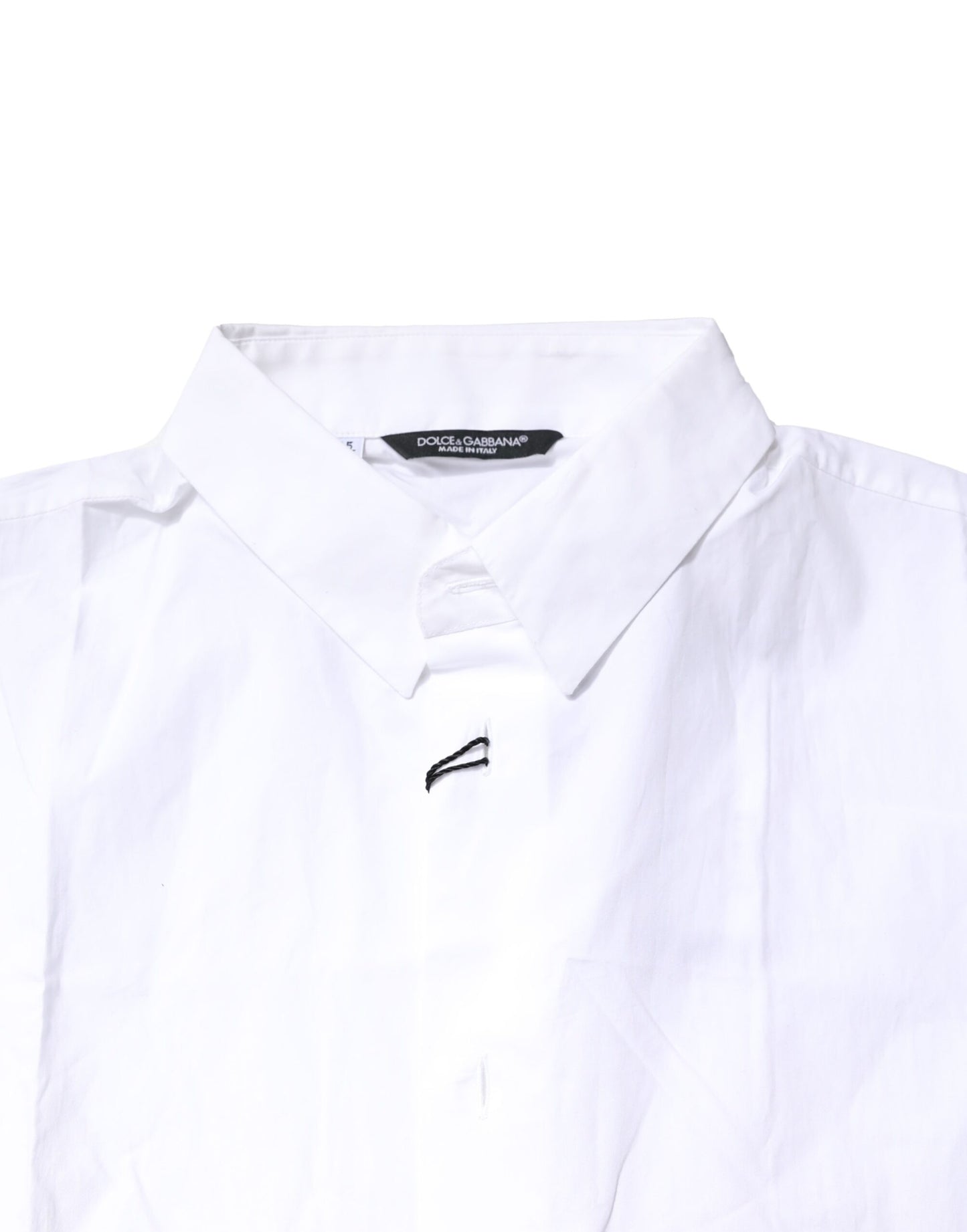 White Cotton Button Down Casual Men Polo Shirt-Dolce & Gabbana-LabelTerrace.com
