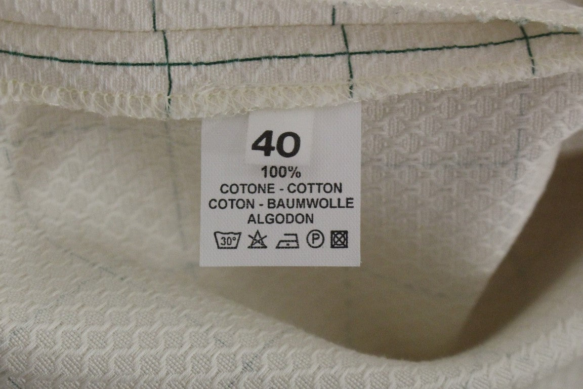 White Cotton Checkered Pencil Skirt-Andrea Incontri-LabelTerrace.com