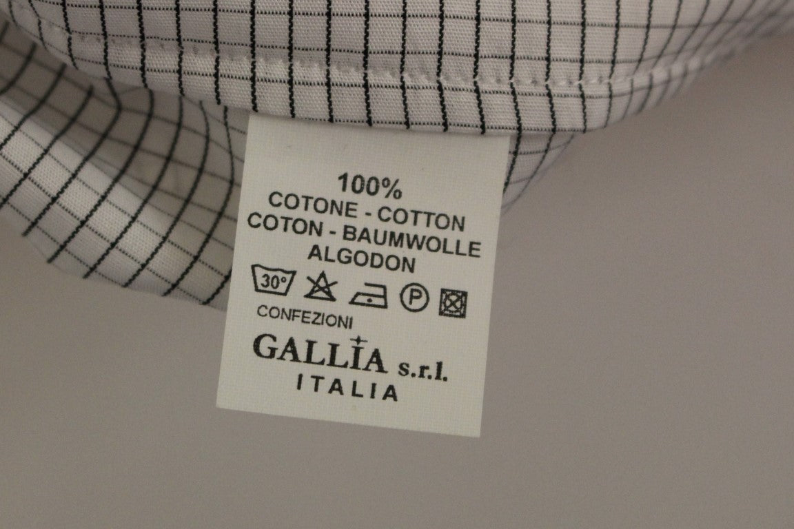 White Cotton Checkered Stretch Skirt-Andrea Incontri-LabelTerrace.com