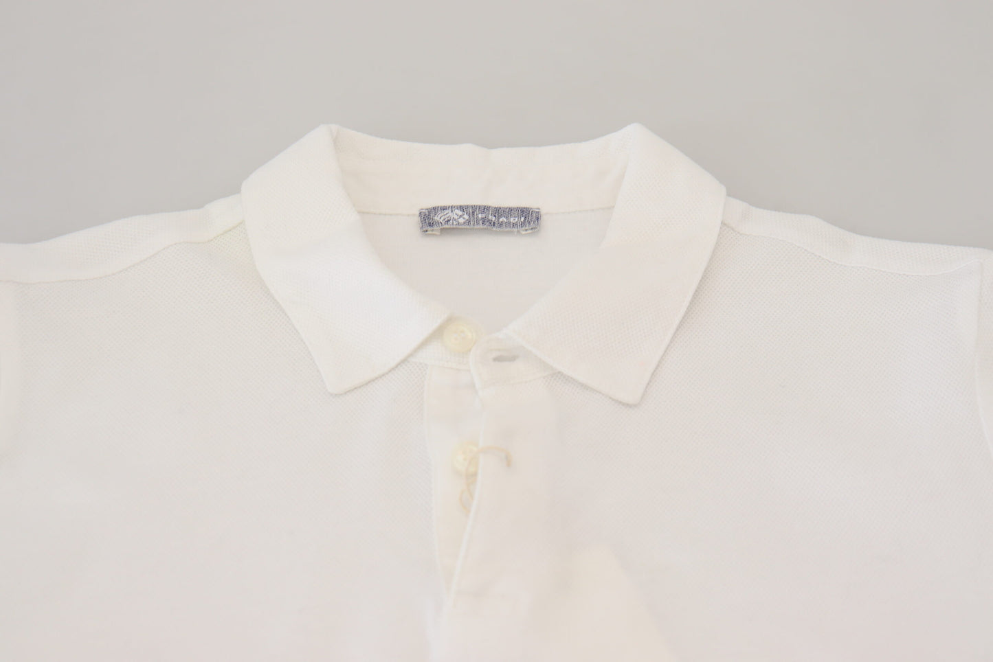 White Cotton Collared Short Sleeves Polo T-shirt-FRADI-LabelTerrace.com