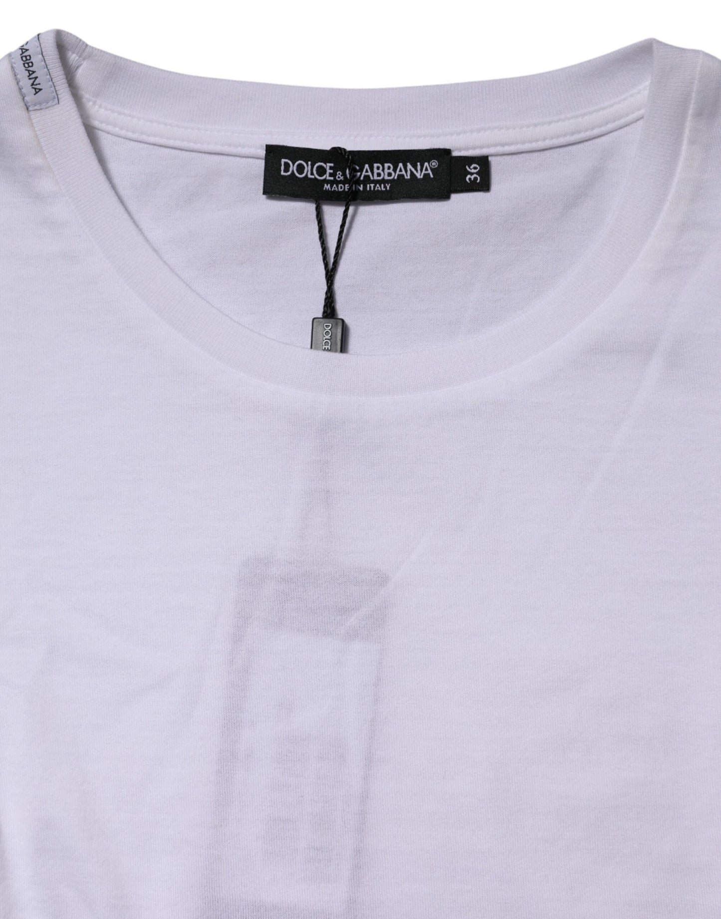 White Cotton Crew Neck Short Sleeves T-shirt-Dolce & Gabbana-LabelTerrace.com