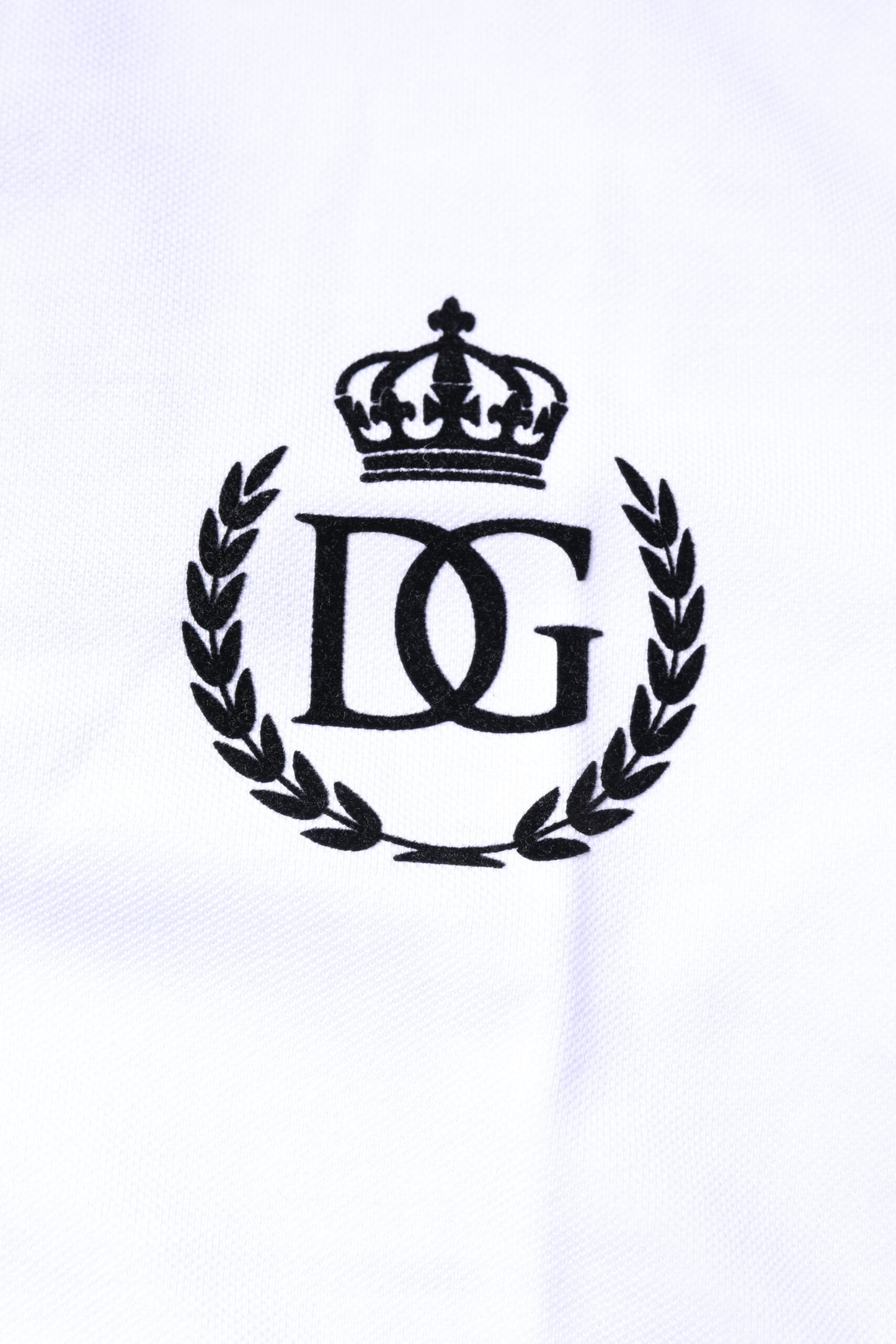 White Cotton Crown Collared Men Polo T-shirt-Dolce & Gabbana-LabelTerrace.com