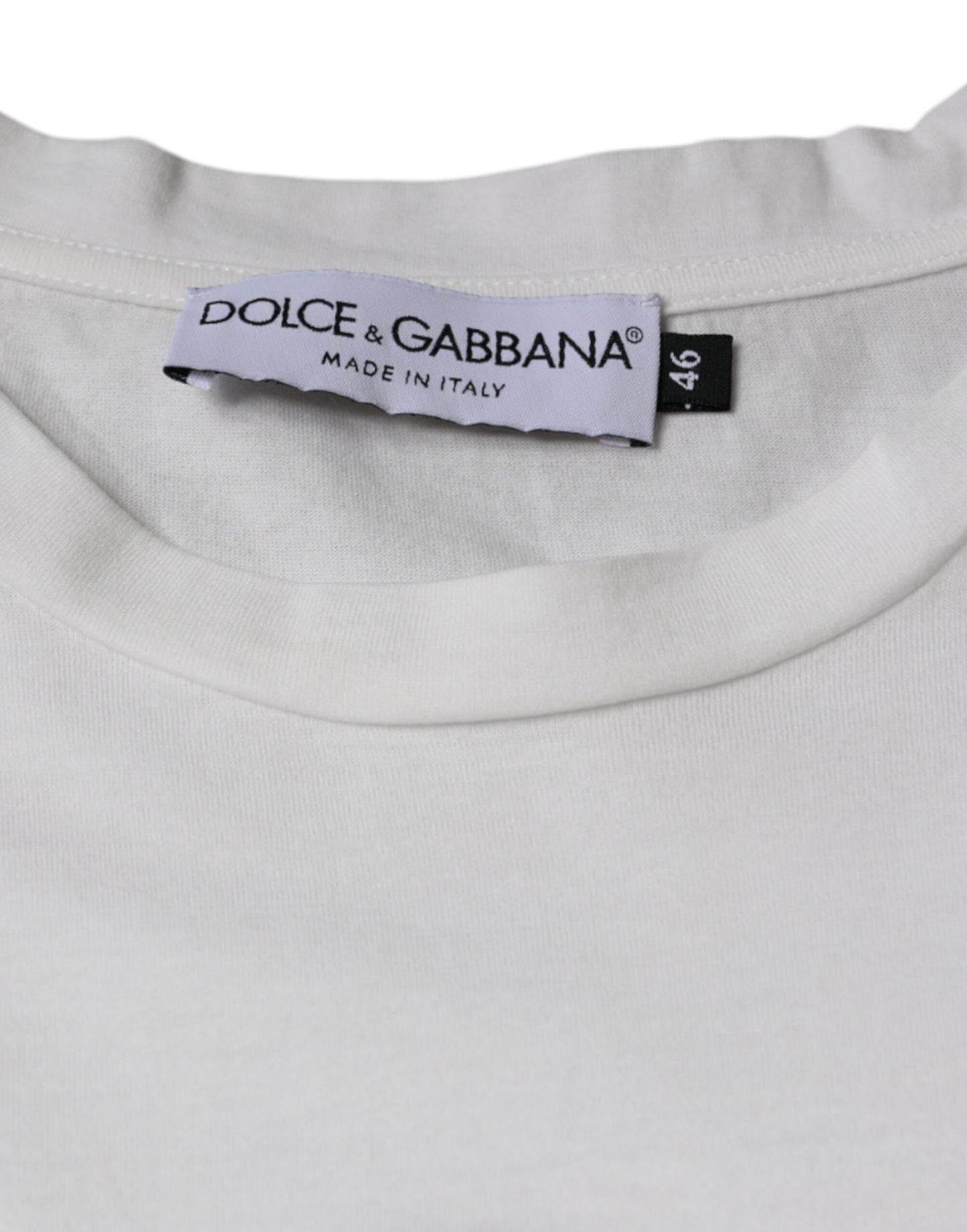 White Cotton DG Logo Print Casual T-shirt-Dolce & Gabbana-LabelTerrace.com