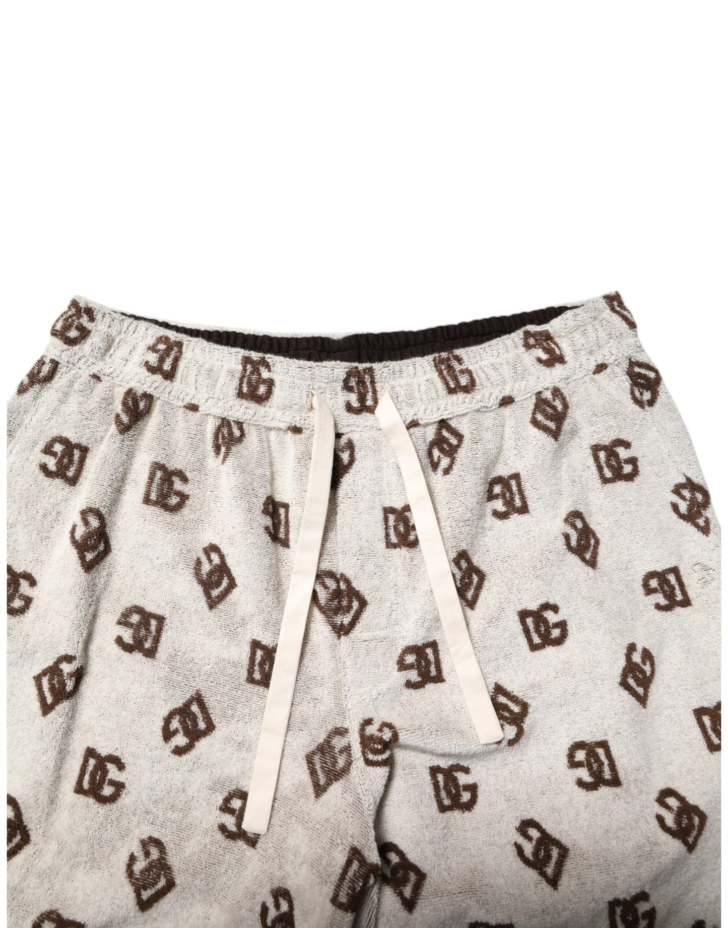 White Cotton DG Mania Print Men Bermuda Shorts-Dolce & Gabbana-LabelTerrace.com