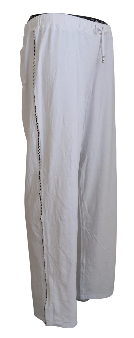 White Cotton Logo Loose Men Pants-John Galliano-LabelTerrace.com