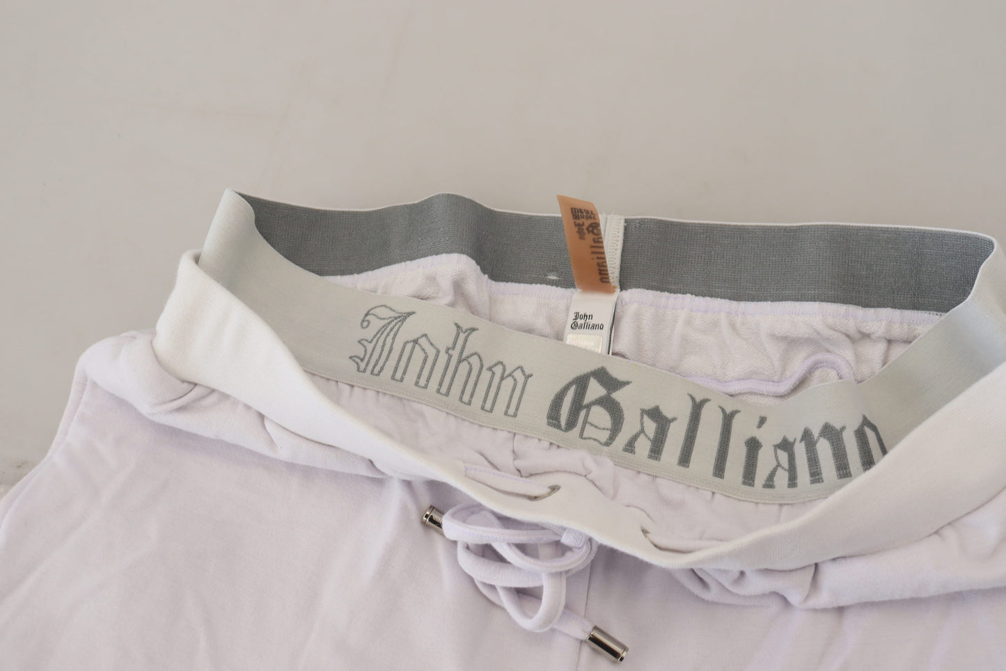 White Cotton Logo Mens Jogger Pants-John Galliano-LabelTerrace.com
