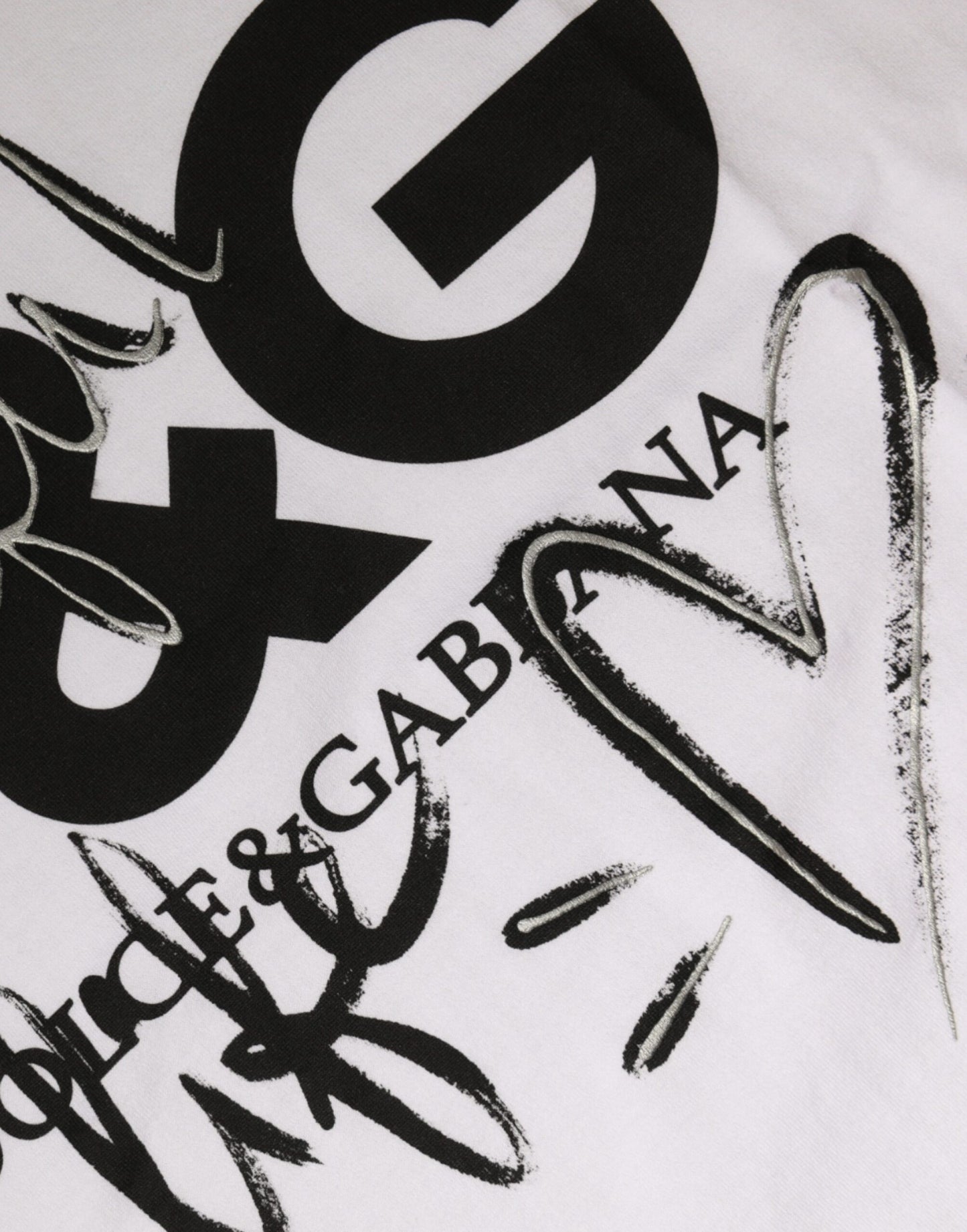 White Cotton Logo Print Round Neck T-shirt-Dolce & Gabbana-LabelTerrace.com