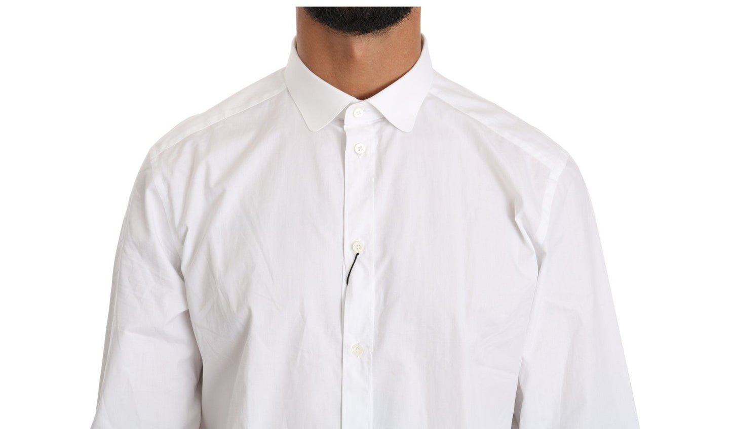 White Cotton Long Sleeve Top Shirt-Dolce & Gabbana-LabelTerrace.com