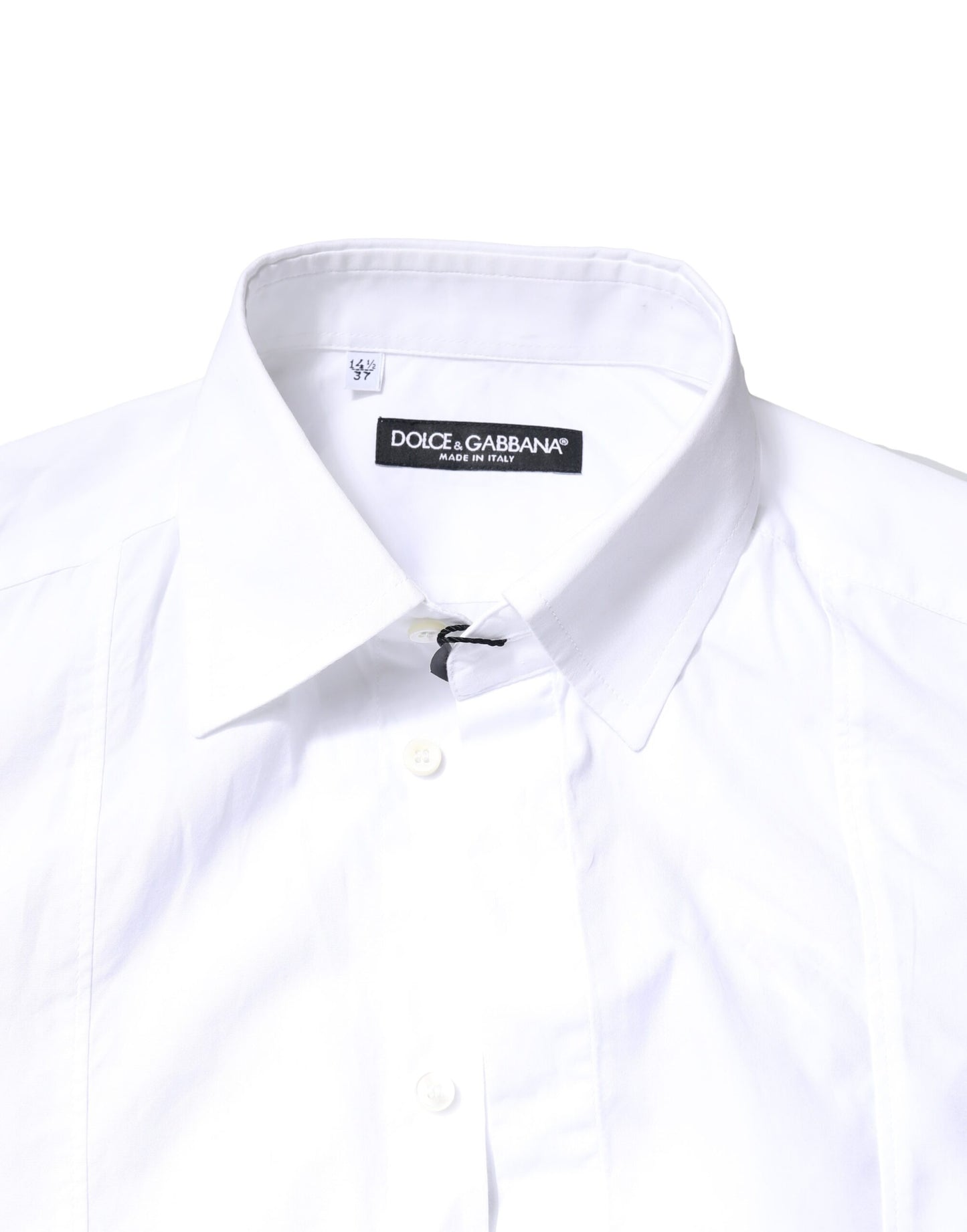 White Cotton Long Sleeves Formal Dress Shirt-Dolce & Gabbana-LabelTerrace.com