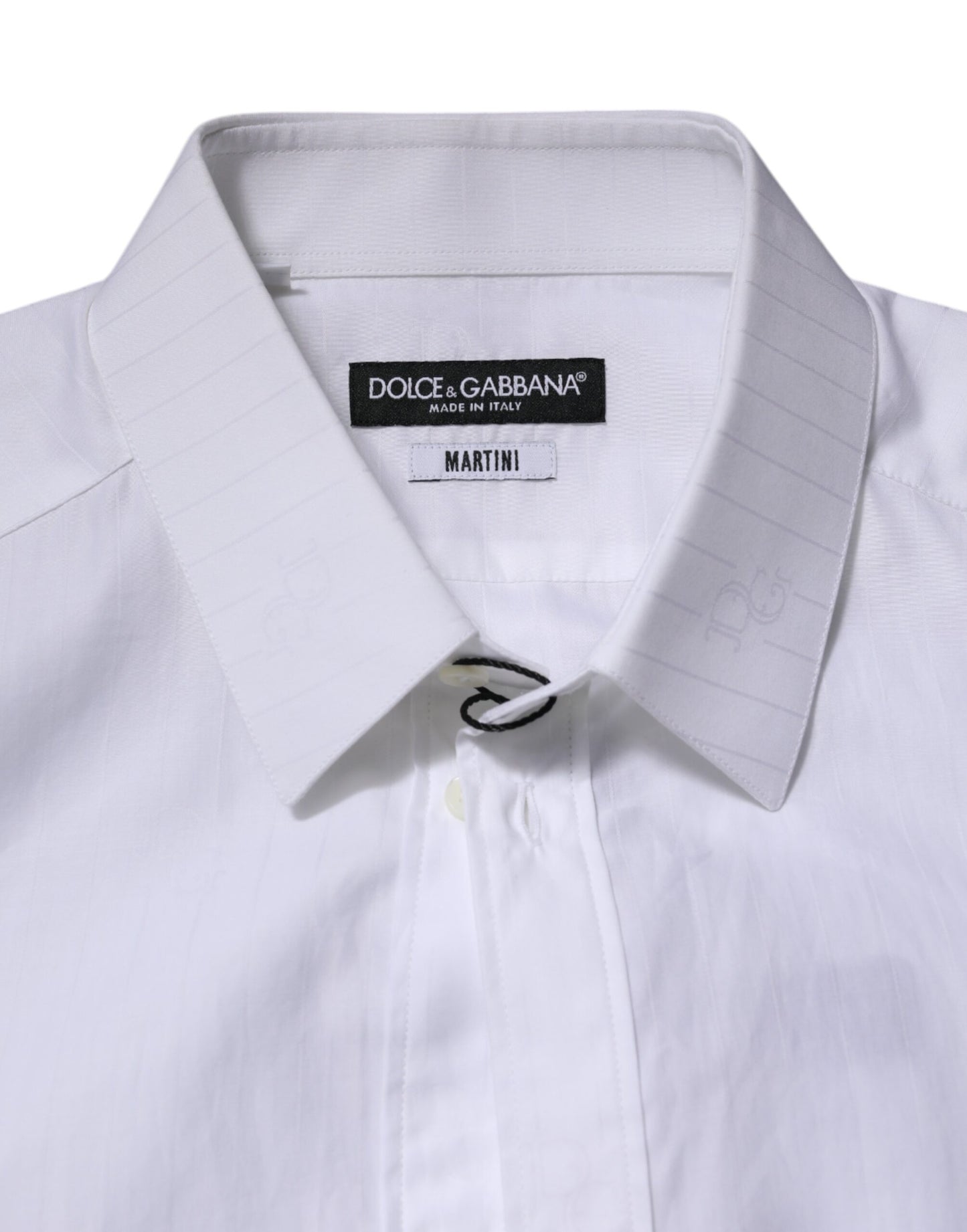 White Cotton MARTINI Long Sleeve Formal Shirt-Dolce & Gabbana-LabelTerrace.com