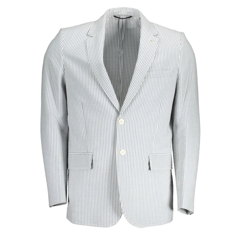 White Cotton Men Jacket-Gant-LabelTerrace.com