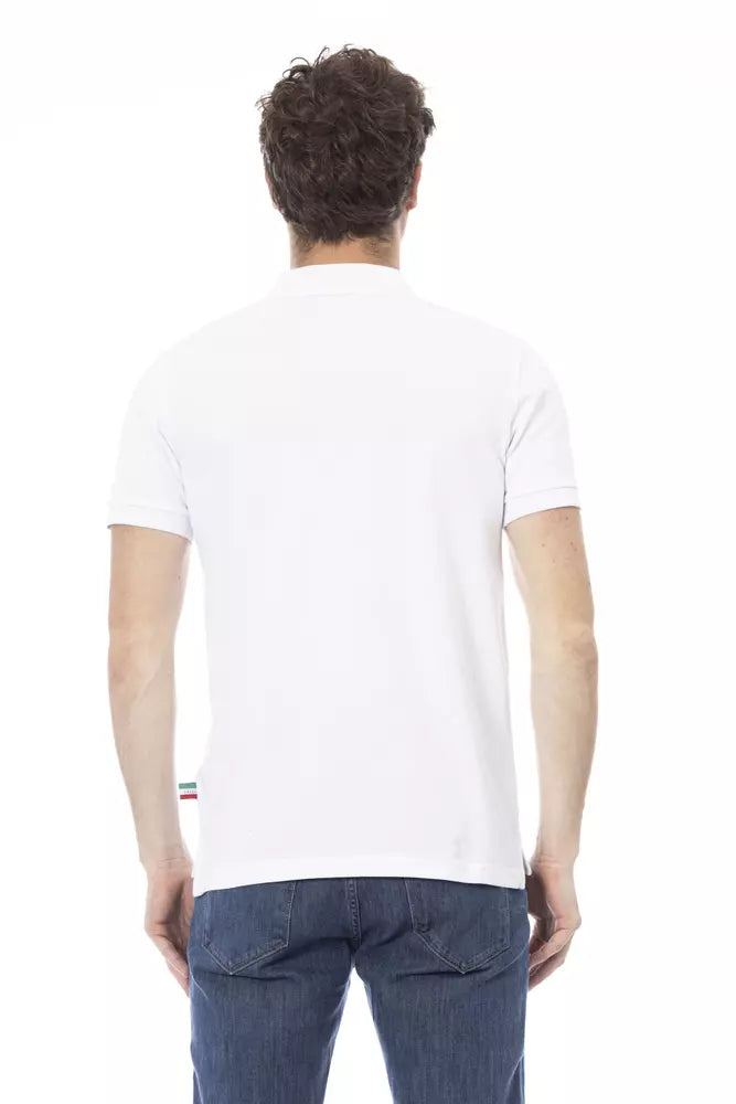 White Cotton Men Polo Shirt-Baldinini Trend-LabelTerrace.com