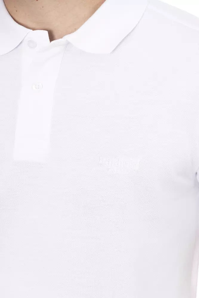 White Cotton Men Polo Shirt-Baldinini Trend-LabelTerrace.com