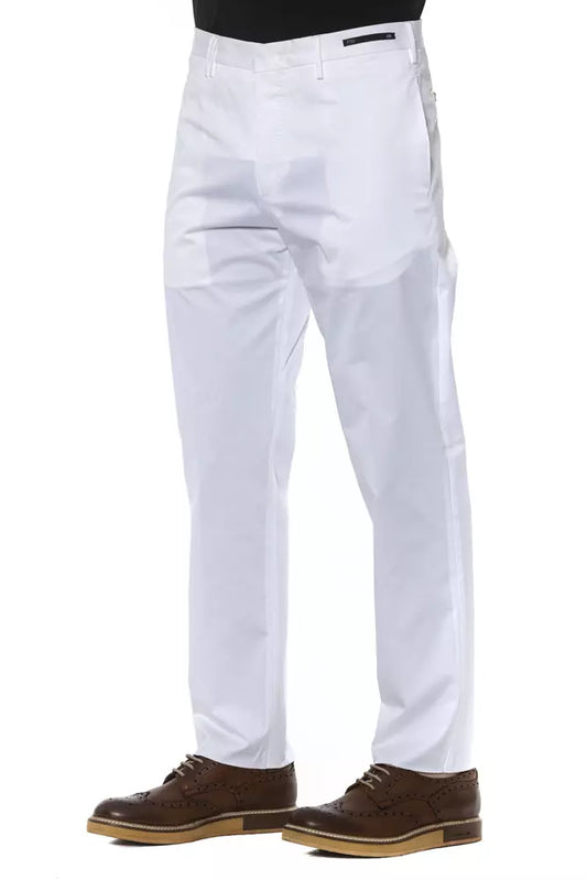 White Cotton Men Trouser-PT Torino-LabelTerrace.com