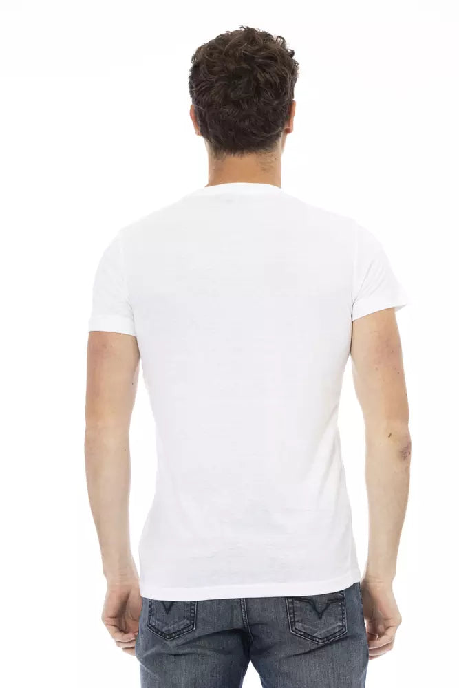 White Cotton Men's T-Shirt-Trussardi Action-LabelTerrace.com