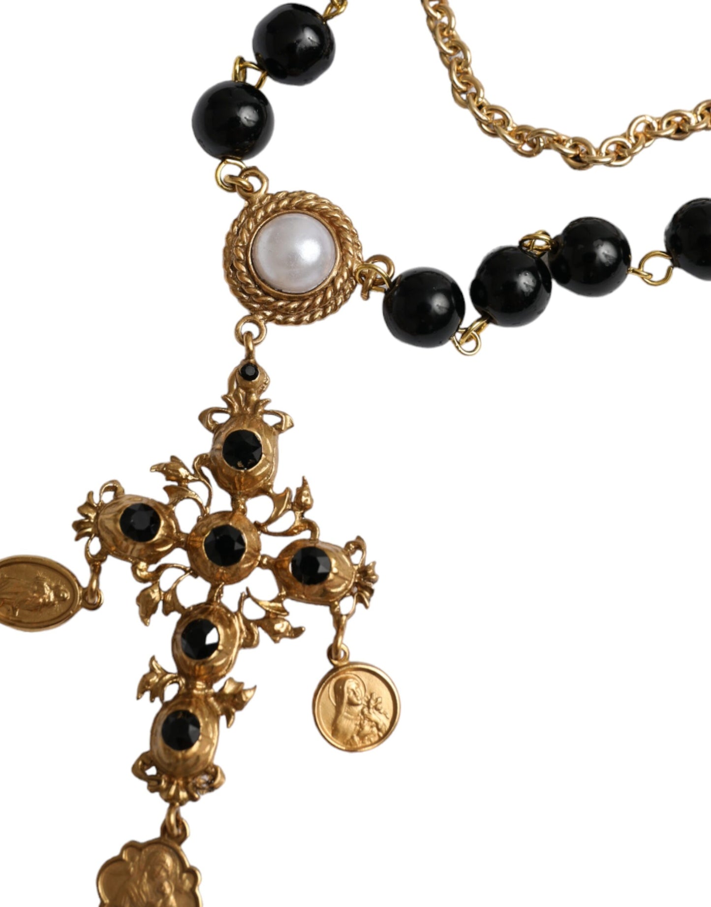 White Cotton Necklace Short Sleeves T-shirt-Dolce & Gabbana-LabelTerrace.com