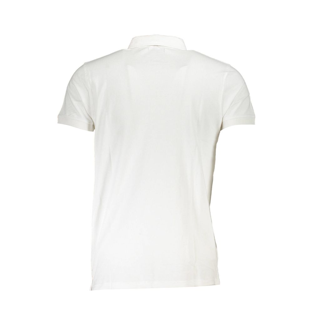 White Cotton Polo Shirt-Cavalli Class-LabelTerrace.com