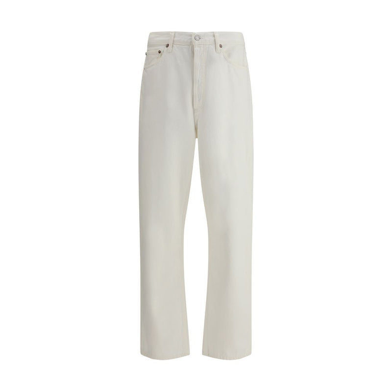 White Cotton Relaxed Fit Jeans