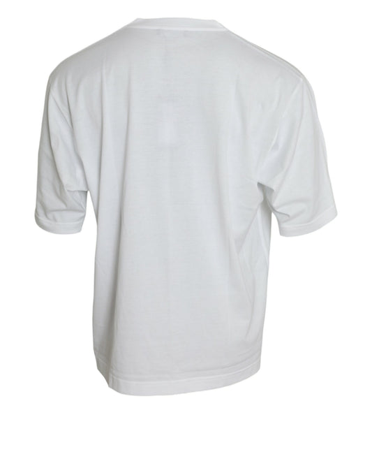 White Cotton Short Sleeves Crewneck T-shirt-Dolce & Gabbana-LabelTerrace.com