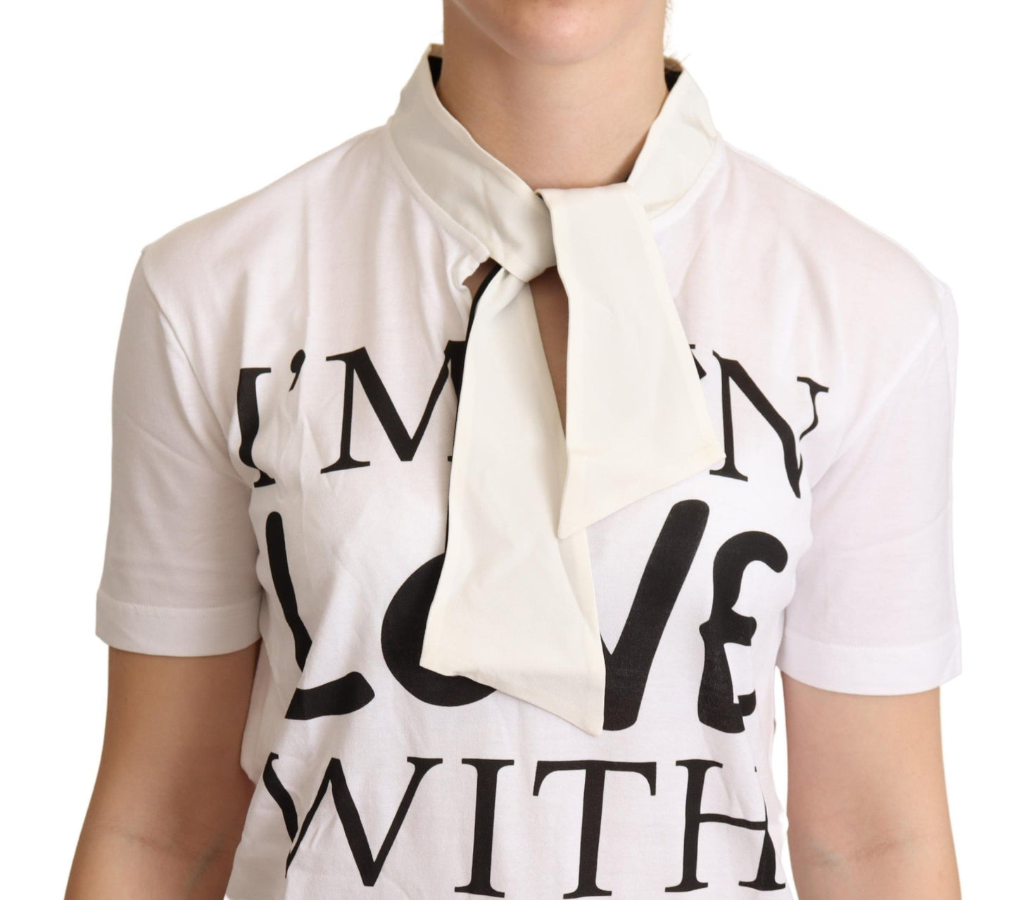 White Cotton Silk I'm In Love Top T-shirt-Dolce & Gabbana-LabelTerrace.com