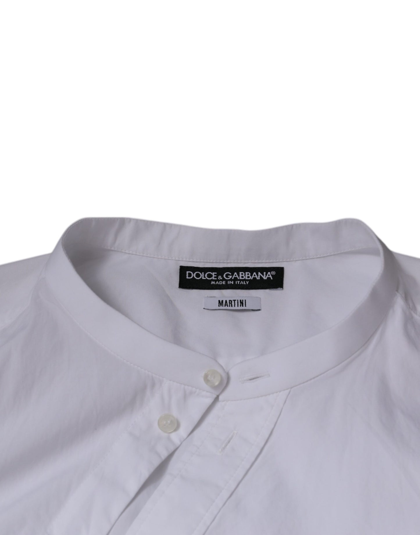 White Cotton Slim Fit MARTINI Dress Shirt-Dolce & Gabbana-LabelTerrace.com