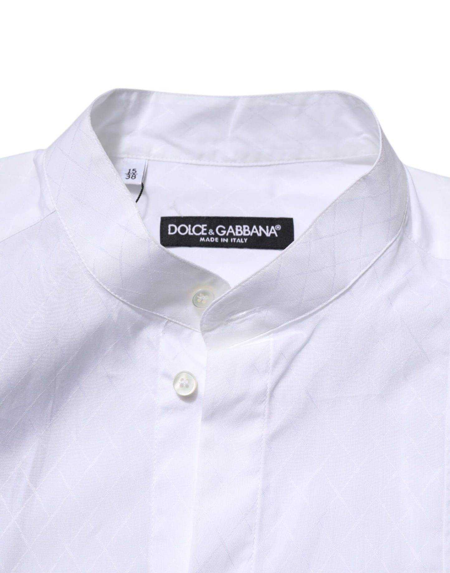 White Cotton Slim Long Sleeves Formal Shirt-Dolce & Gabbana-LabelTerrace.com