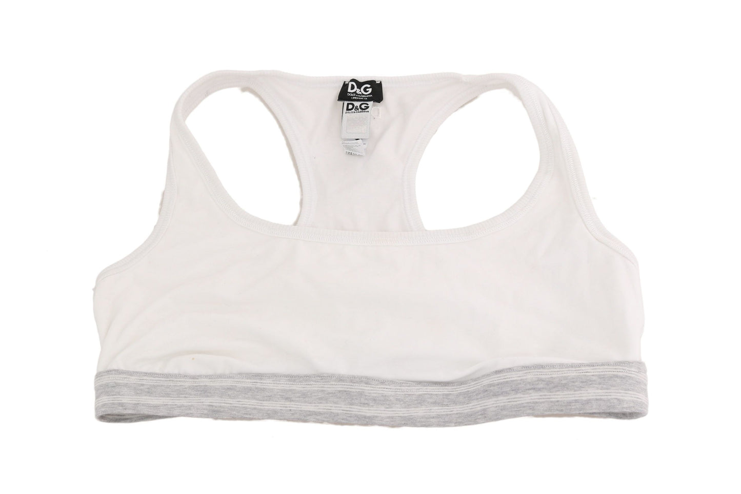 White Cotton Sport Stretch Bra Underwear-Dolce & Gabbana-LabelTerrace.com