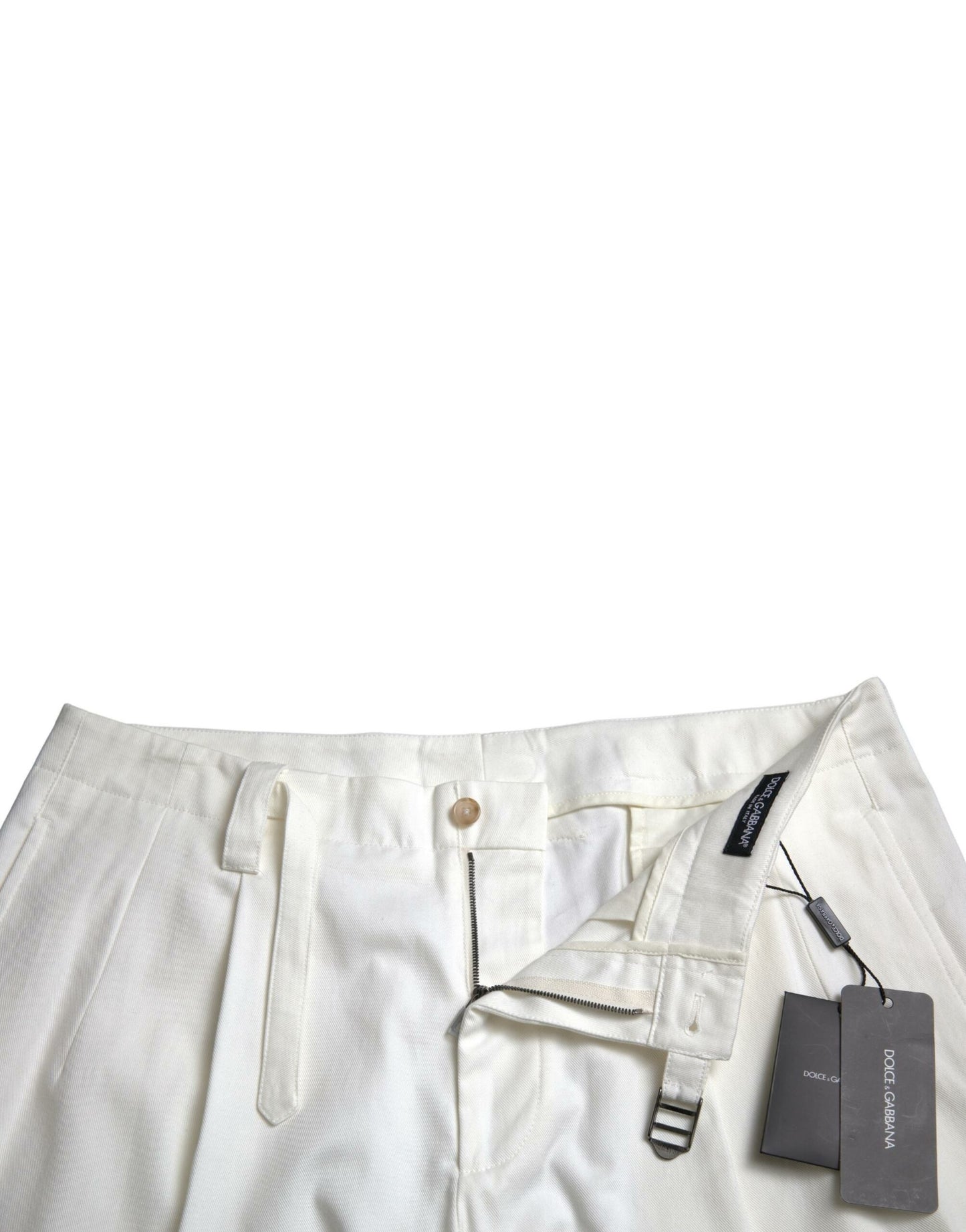 White Cotton Stretch Men Bermuda Denim Shorts-Dolce & Gabbana-LabelTerrace.com