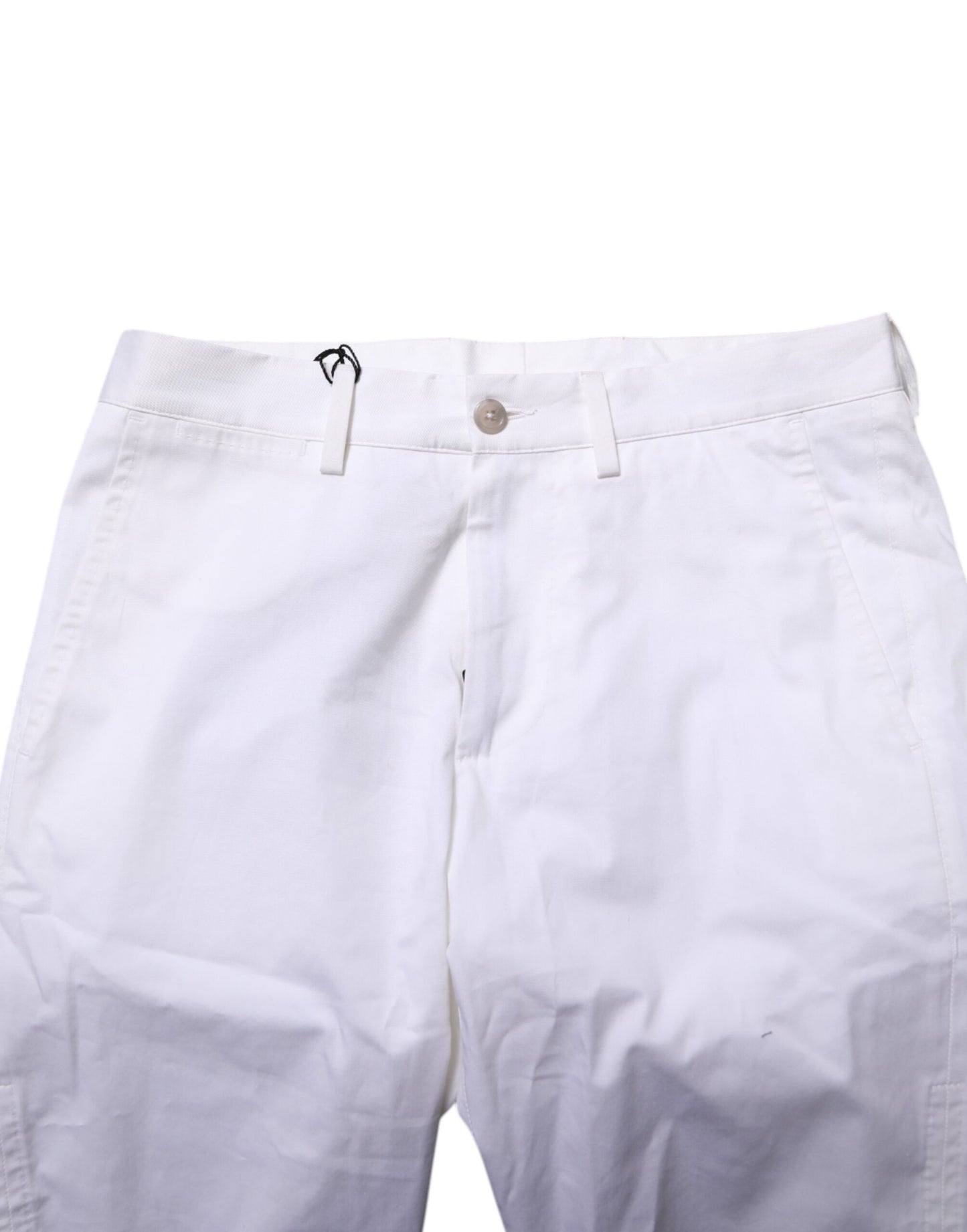 White Cotton Stretch Men Denim Bermuda Shorts-Dolce & Gabbana-LabelTerrace.com