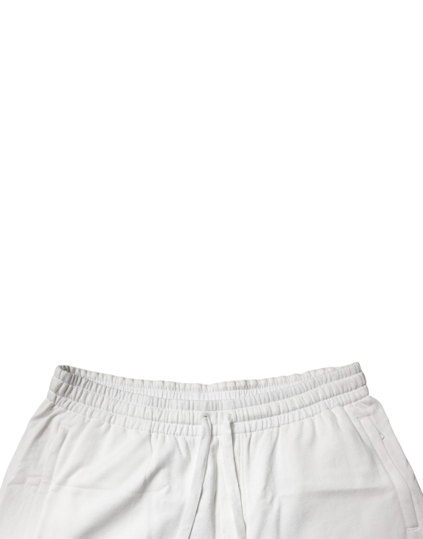 White Cotton Sweatshorts Men Bermuda Shorts-Dolce & Gabbana-LabelTerrace.com