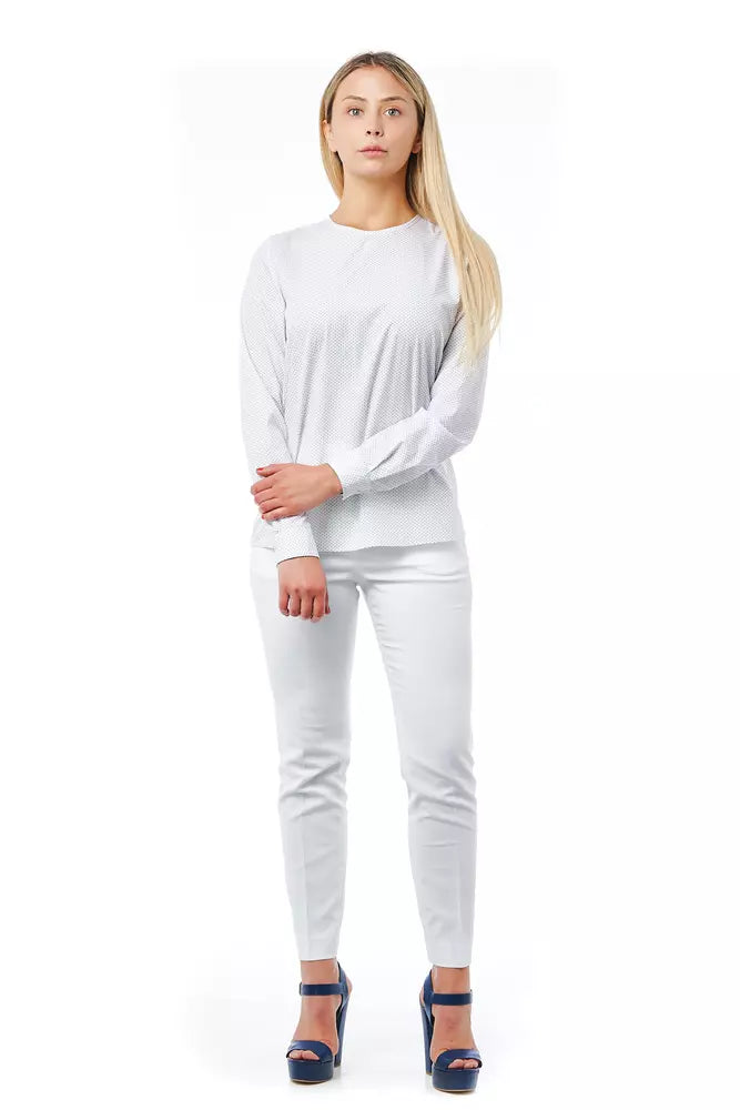 White Cotton Women Blouse-Bagutta-LabelTerrace.com