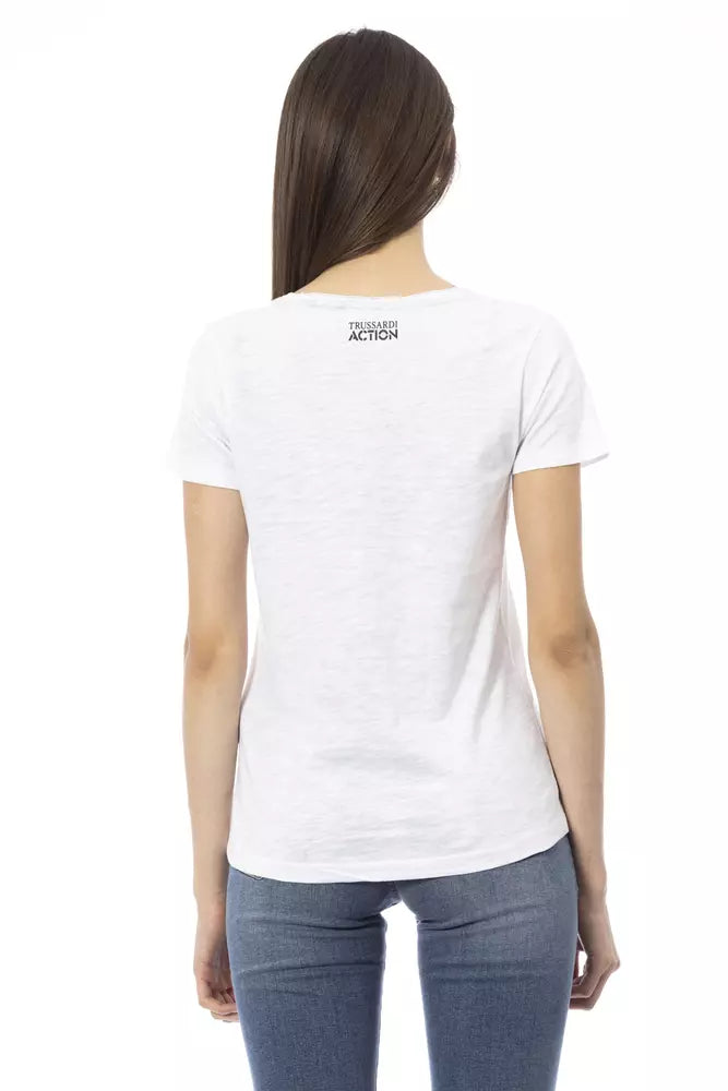 White Cotton Women Top-Trussardi Action-LabelTerrace.com