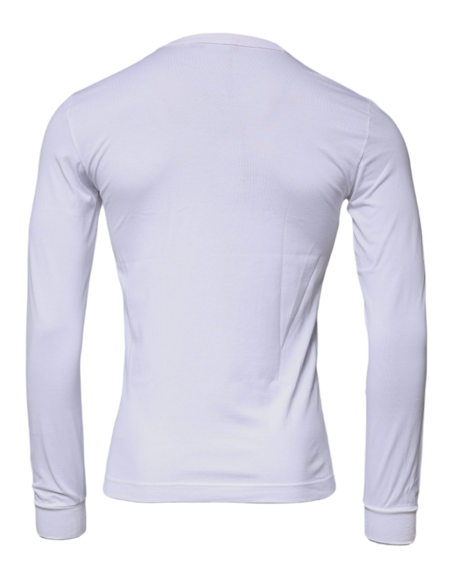 White Crown Crew Neck Cotton Pullover Sweater-Dolce & Gabbana-LabelTerrace.com