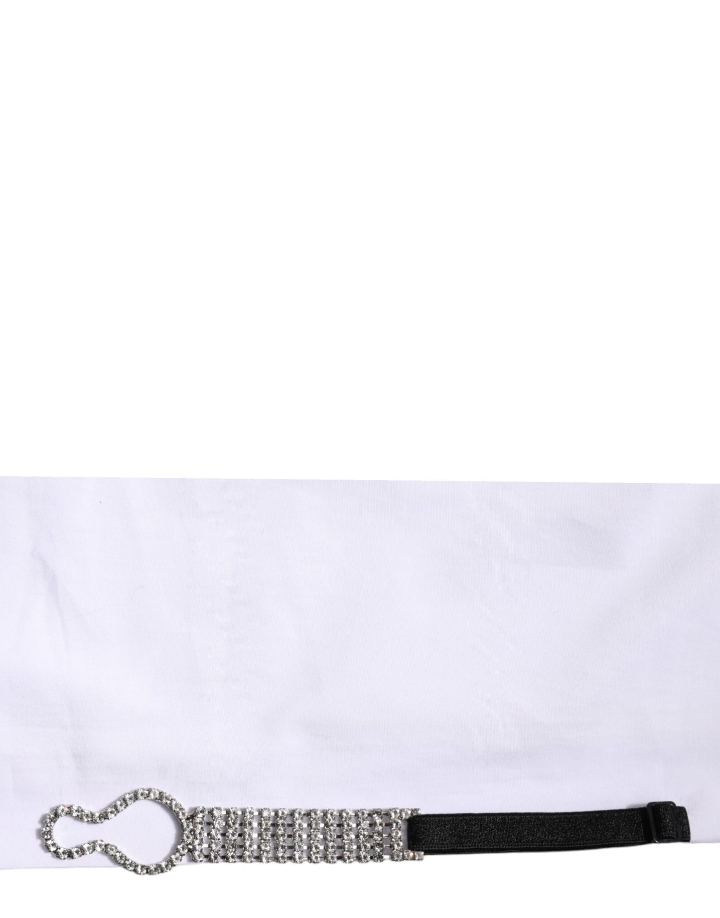 White Crystal Embellished Collared Shirt Top-Dolce & Gabbana-LabelTerrace.com