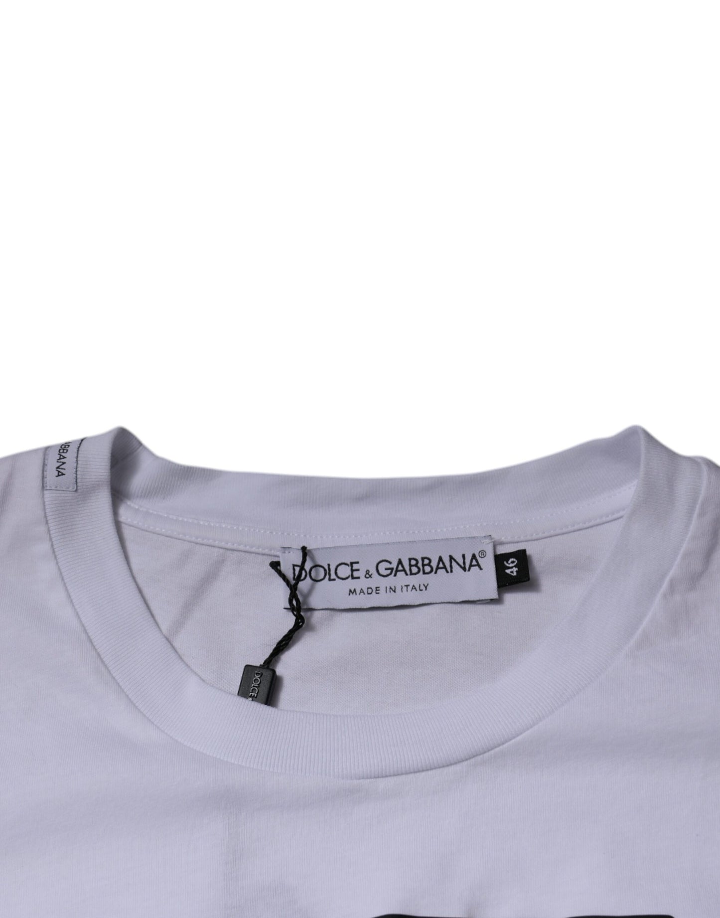 White DG Logo Cotton Crew Neck T-shirt-Dolce & Gabbana-LabelTerrace.com
