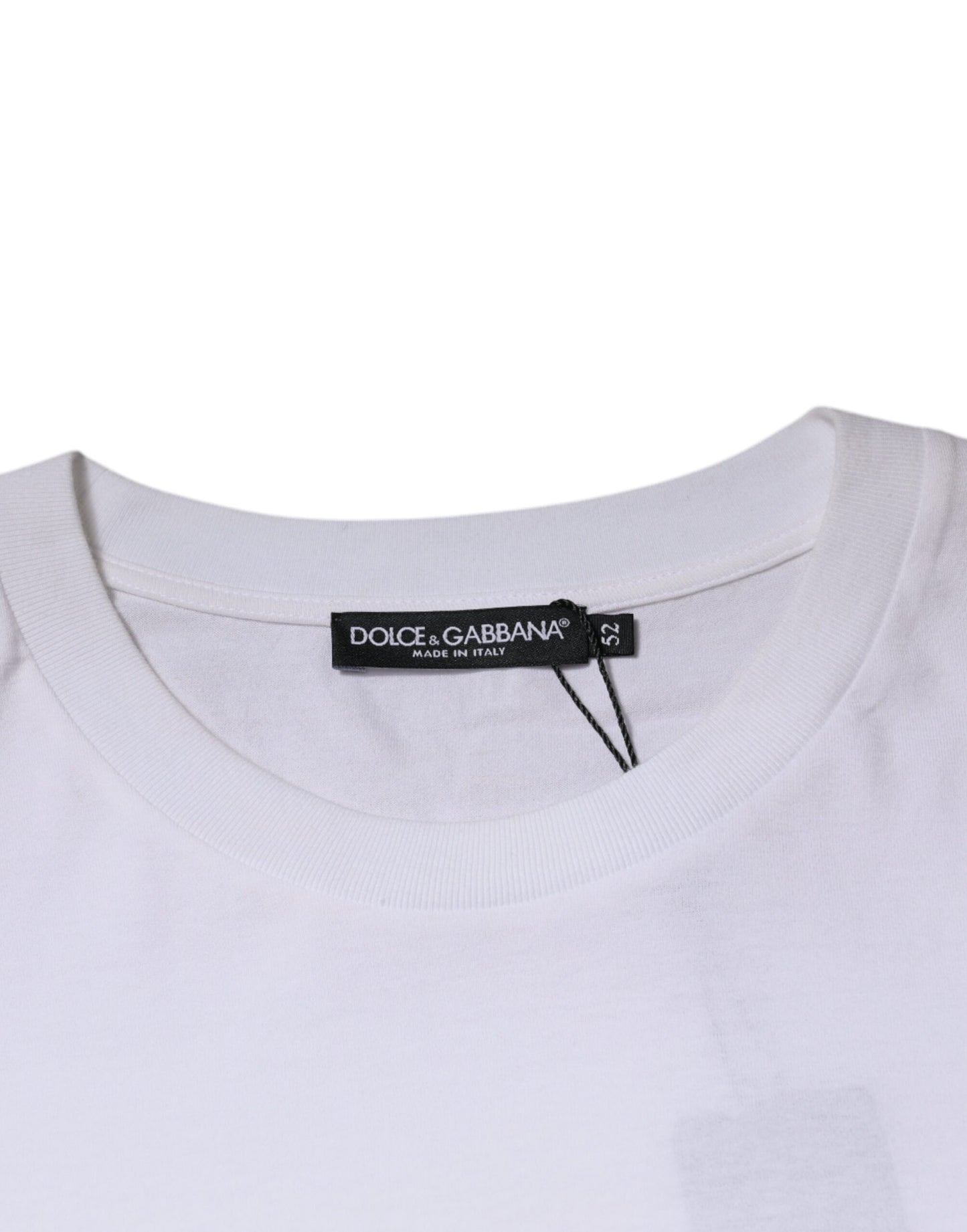 White DG Milano Cotton Crew Neck T-shirt-Dolce & Gabbana-LabelTerrace.com