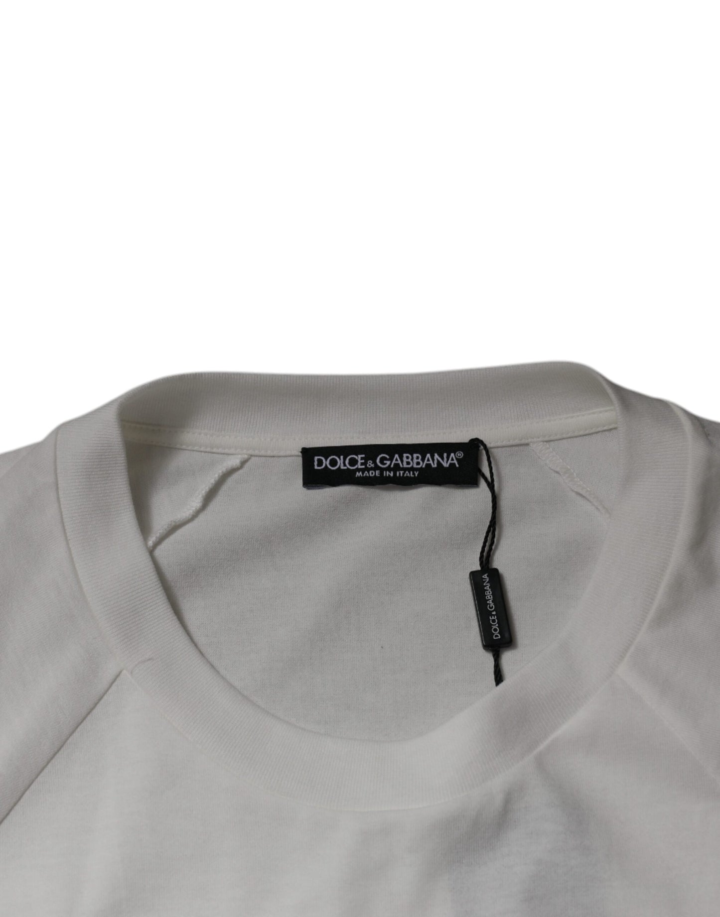 White DG Sport Crew Neck Short Sleeve T-shirt-Dolce & Gabbana-LabelTerrace.com