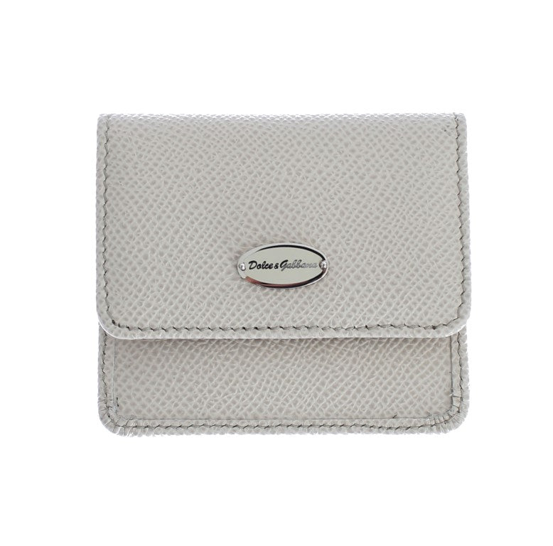 White Dauphine Leather Case Wallet-Dolce & Gabbana-LabelTerrace.com